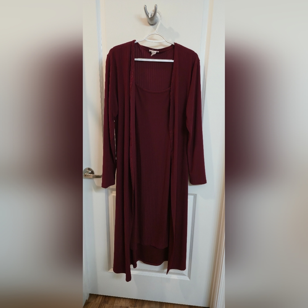PINK BLUSH MATERNITY SPHAGETTI STRAP DRESS WITH CARDIGAN